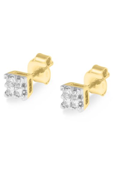 Princess Diamond Quad Earrings